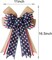 Patriotic Decor Bows for Wreaths,Burlap Red White Blue Stripe Stars (Beige)